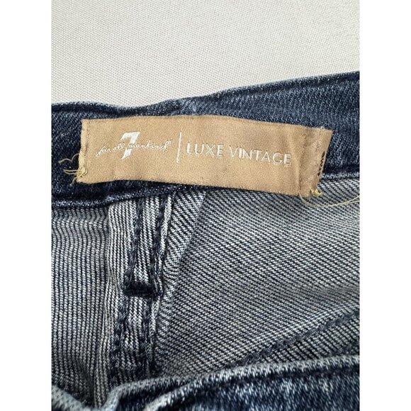 7 For All Mankind Womens 28 Cropped Jo Wide Leg Denim Jean Medium Wash Preppy HR - Picture 6 of 12